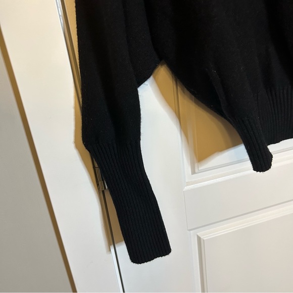 ZARA KNIT FUNNEL NECK 1/4 ZIP SWEATER WITH BALLOON SLEEVES IN BLACK SIZE MEDIUM - Picture 11 of 14